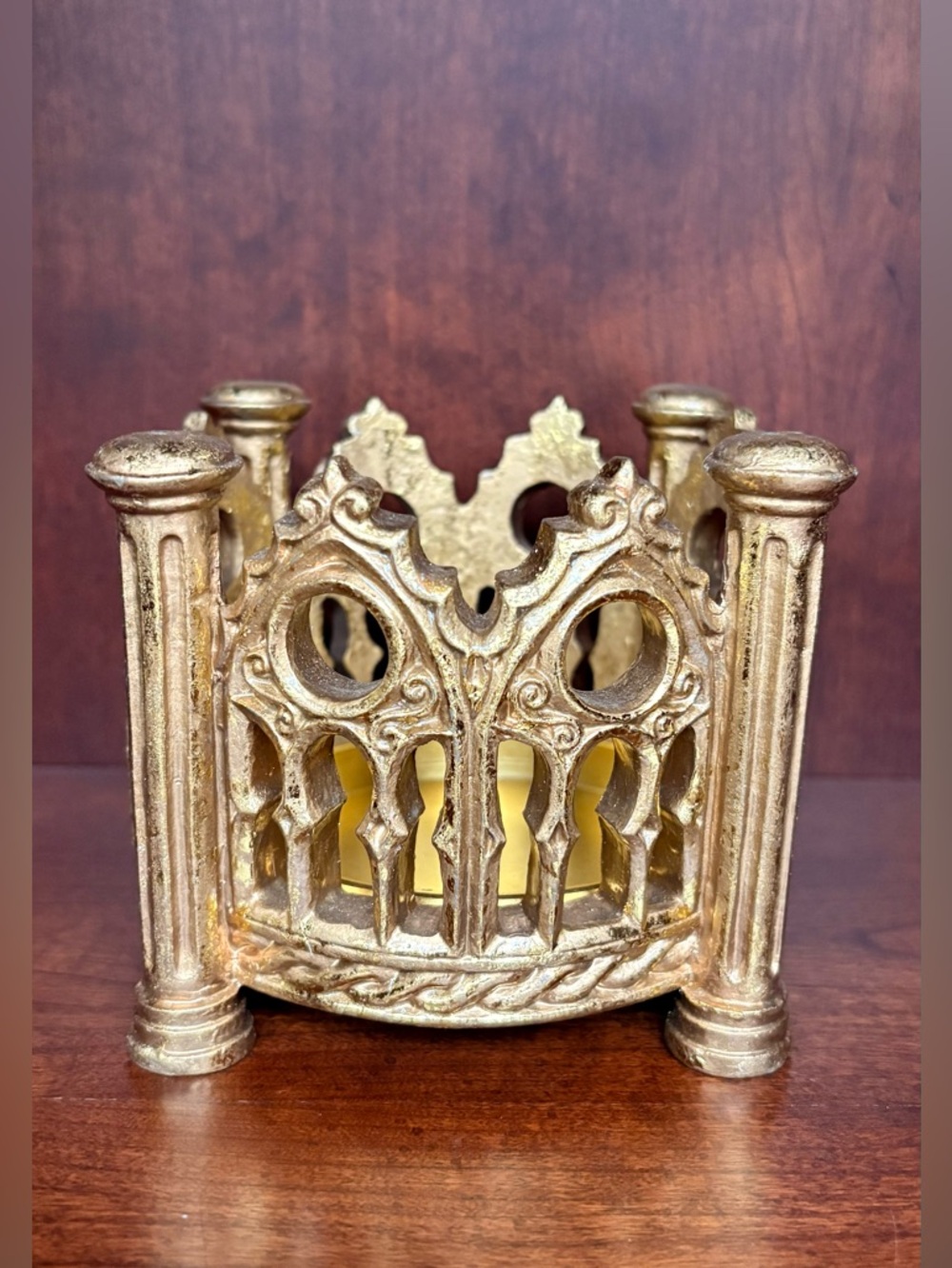 Gothic Gold Ornate Candle Holder. ❣️ - Picture 4 of 5